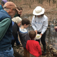 Kids exploring Bristol Marsh
